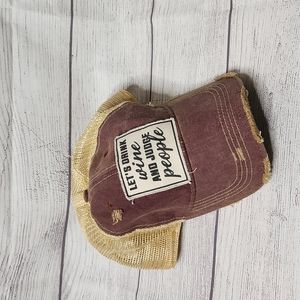 Wine theme Distressed Trucker Snapback Hat